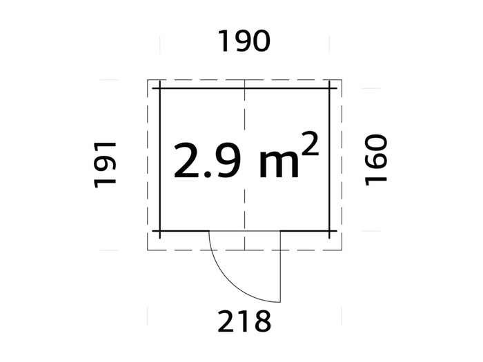 Palmako redskapsbod Peter 1 206 x 176 cm
